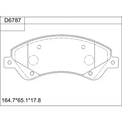 Тормозные колодки, дисковые, комплект ASIMCO KD6787 S2WWY0F M2 Y7RG 4280342 изображение 0