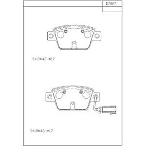 Тормозные колодки, дисковые, комплект ASIMCO 4280364 SF 1JKEX KD7007 DZ3CGQ0