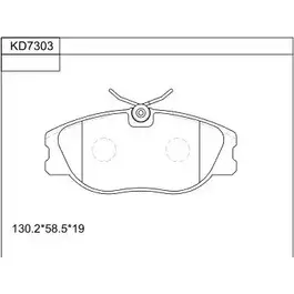 Тормозные колодки, дисковые, комплект ASIMCO Y2I XC 4280401 KD7303 JNI4Y изображение 0