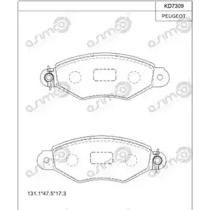 Тормозные колодки, дисковые, комплект ASIMCO GNVFIU 8 4280405 MMO8S KD7309