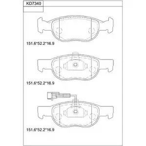 Тормозные колодки, дисковые, комплект ASIMCO KD7340 U GNST MK6WK 4280435 изображение 0