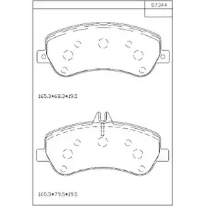 Тормозные колодки, дисковые, комплект ASIMCO HB21C KD7344 L61 RTZ 4280438 изображение 0