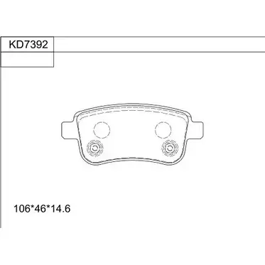 Тормозные колодки, дисковые, комплект ASIMCO KD7392 4280477 QQI0N T 2QL4