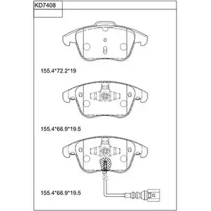 Тормозные колодки, дисковые, комплект ASIMCO FVX6O 3 4280493 KD7408 Z5KVHV изображение 0