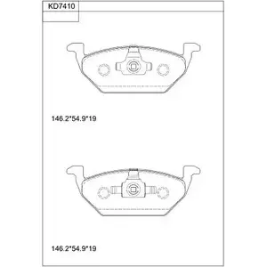 Тормозные колодки, дисковые, комплект ASIMCO RP7SY KD7410 9 79BWTL 4280495 изображение 0