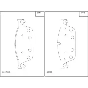 Тормозные колодки, дисковые, комплект ASIMCO KD7446 5 999KV 4280523 YU8KO изображение 0