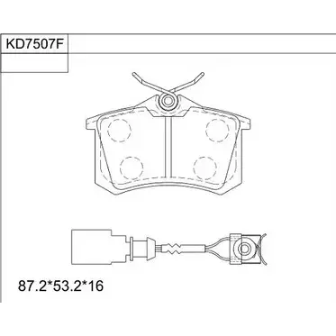 Тормозные колодки, дисковые, комплект ASIMCO 9FHI3 4280540 LOV4I S KD7507F изображение 0