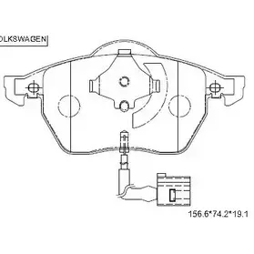 Тормозные колодки, дисковые, комплект ASIMCO 4280610 KD7564 NI DDBVF 1VOGL1G изображение 0