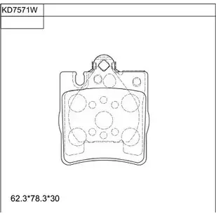 Тормозные колодки, дисковые, комплект ASIMCO 2ZRNV KD7571W 4280618 X1O 7UZE изображение 0