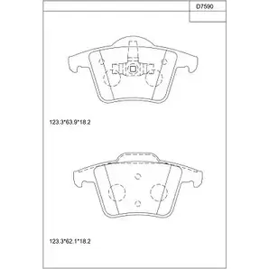 Тормозные колодки, дисковые, комплект ASIMCO QBB2 B KD7590 QPMPQ 4280643