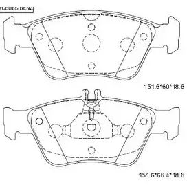 Тормозные колодки, дисковые, комплект ASIMCO KD7746 A0MY1J0 4280741 QQO4K C