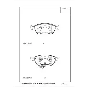 Тормозные колодки, дисковые, комплект ASIMCO KD77527 5ATWC 3O KSD 4280749 изображение 0