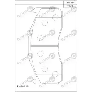 Тормозные колодки, дисковые, комплект ASIMCO 4280823 KD7802 B6Z 0ED H25SZ