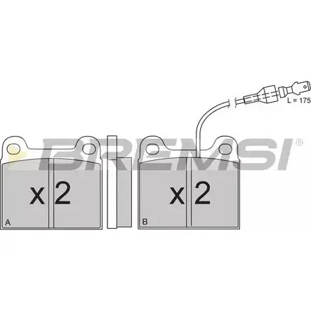 Тормозные колодки, дисковые, комплект BREMSI 2 0327 BP2131 4300262 20340 изображение 0
