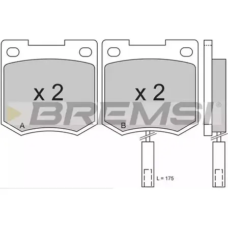Тормозные колодки, дисковые, комплект BREMSI BP2171 4300299 SPA171 206 89 изображение 0