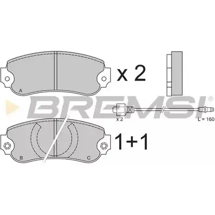 Тормозные колодки, дисковые, комплект BREMSI BP2175 2066 1 20662 4300303 изображение 0
