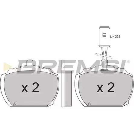 Тормозные колодки, дисковые, комплект BREMSI 4300326 21019 BP2207 2 0894 изображение 0