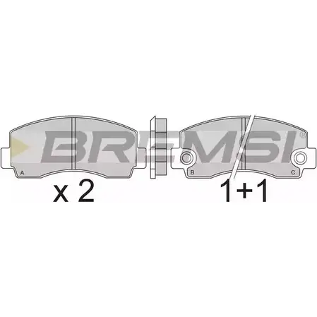 Тормозные колодки, дисковые, комплект BREMSI 20 512 BP2215 20513 4300334