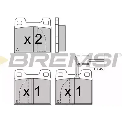 Тормозные колодки, дисковые, комплект BREMSI BP2225 20 912 4300343 21199 изображение 0