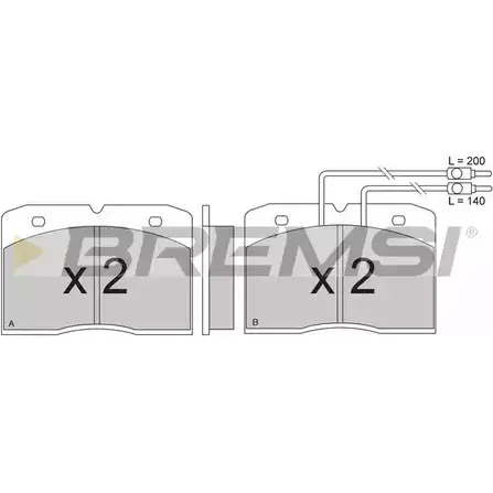 Тормозные колодки, дисковые, комплект BREMSI 21049 BP2275 4300390 21 048 изображение 0