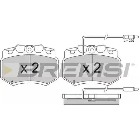 Тормозные колодки, дисковые, комплект BREMSI 4300391 BP2276 20924 2092 3 изображение 0