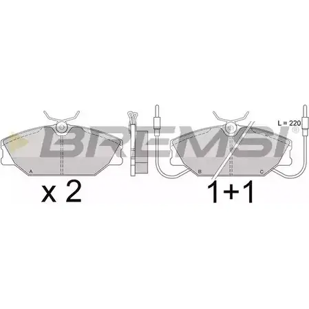 Тормозные колодки, дисковые, комплект BREMSI 209 19 4300393 BP2277 20920