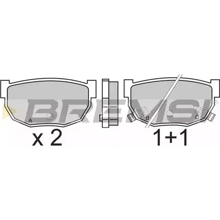 Тормозные колодки, дисковые, комплект BREMSI 21223 21 222 BP2303 4300419 изображение 0