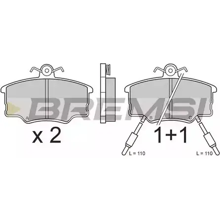 Тормозные колодки, дисковые, комплект BREMSI 21094 BP2339 2 1093 4300456 изображение 0