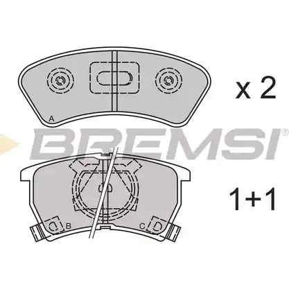 Тормозные колодки, дисковые, комплект BREMSI 21 550 21551 BP2352 4300469 изображение 0