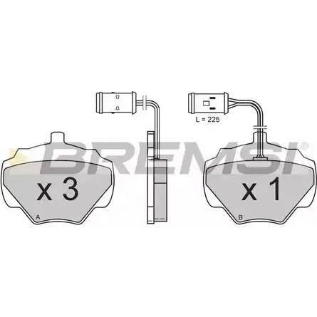 Тормозные колодки, дисковые, комплект BREMSI 2151 4 BP2361 SPA361 4300478
