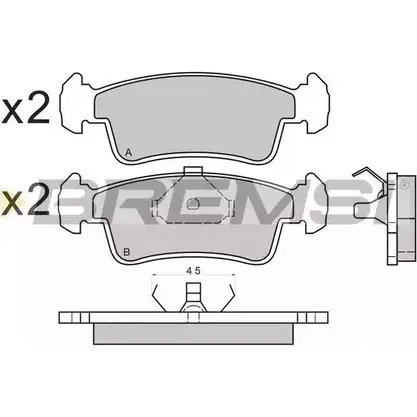 Тормозные колодки, дисковые, комплект BREMSI 4300512 BP2398 21337 2133 6 изображение 0