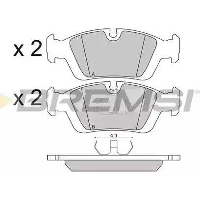 Тормозные колодки, дисковые, комплект BREMSI 4300545 212 92 BP2432 21293