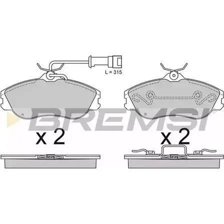 Тормозные колодки, дисковые, комплект BREMSI 2106 5 21288 BP2478 4300589 изображение 0