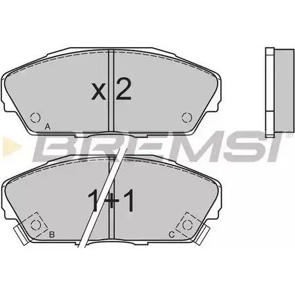 Тормозные колодки, дисковые, комплект BREMSI BP2480 214 46 21447 4300591 изображение 0