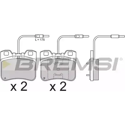 Тормозные колодки, дисковые, комплект BREMSI 4300607 21179 211 45 BP2496