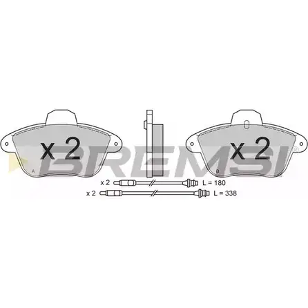 Тормозные колодки, дисковые, комплект BREMSI 21505 4300632 BP2521 21 504