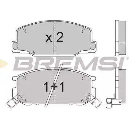 Тормозные колодки, дисковые, комплект BREMSI 2 1767 4300648 BP2537 SPA537 изображение 0