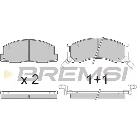 Тормозные колодки, дисковые, комплект BREMSI 21781 4300650 BP2539 21 780 изображение 0