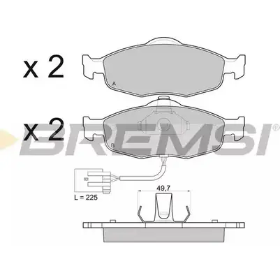 Тормозные колодки, дисковые, комплект BREMSI 21638 2158 2 4300672 BP2561 изображение 0