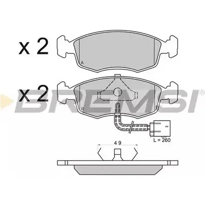 Тормозные колодки, дисковые, комплект BREMSI 216 25 SPA583 4300692 BP2583
