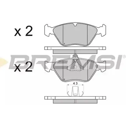 Тормозные колодки, дисковые, комплект BREMSI 2141 1 4300694 21412 BP2585 изображение 0