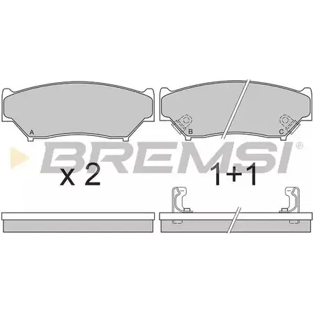 Тормозные колодки, дисковые, комплект BREMSI 4300729 BP2620 219 07 21908 изображение 0