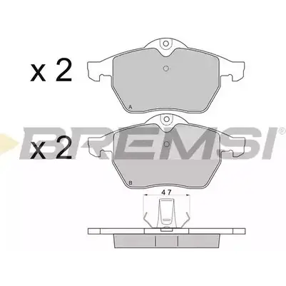 Тормозные колодки, дисковые, комплект BREMSI 21829 4300800 2 1828 BP2692