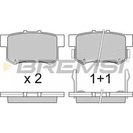 Тормозные колодки, дисковые, комплект BREMSI BP2750 4300858 23 652 23653