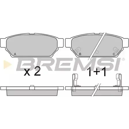 Тормозные колодки, дисковые, комплект BREMSI BP2800 21873 2 1872 4300907 изображение 0