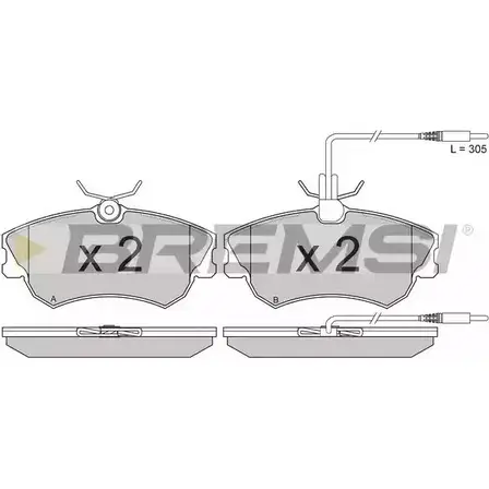 Тормозные колодки, дисковые, комплект BREMSI 4300908 BP2801 2 1887 21888 изображение 0