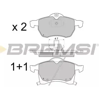 Тормозные колодки, дисковые, комплект BREMSI 23057 BP2811 4300918 2 3056 изображение 0