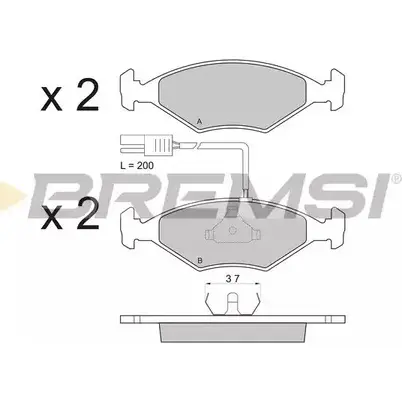 Тормозные колодки, дисковые, комплект BREMSI 2 1195 4300929 SPA823 BP2823 изображение 0