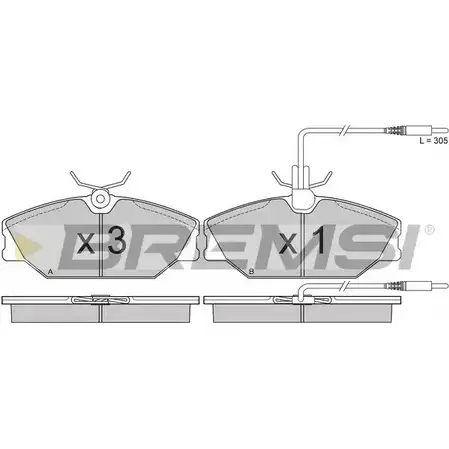 Тормозные колодки, дисковые, комплект BREMSI 213 88 4300955 BP2849 SPA849