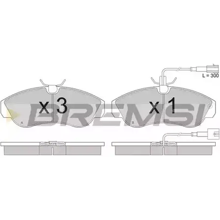 Тормозные колодки, дисковые, комплект BREMSI 4300993 2 3603 BP2889 SPA889